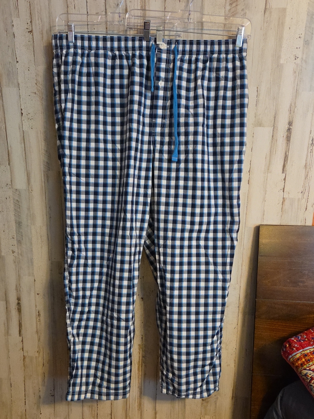 Cremieux Blue and White Gingham Pj Bottoms